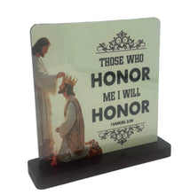 Load image into Gallery viewer, Glow in the Dark Resin Cast Plaque – Multi-Color Dye Print | Tabletop