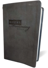 Load image into Gallery viewer, NIV HOPE IN THE MOURNING BIBLE CHARCOAL LS Leather Bound.