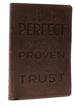 Load image into Gallery viewer, NKJV, Thinline Bible, Verse Art Cover Collection, Genuine Leather, Brown, Red Letter, Comfort Print: Holy Bible, New King James Version Leather Bound. Simple/ Indexed