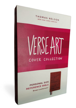 Load image into Gallery viewer, NKJV, Personal Size Reference Bible, Verse Art Cover Collection, Leathersoft, Tan leather, Red Letter, Comfort Print: Holy Bible, New King James Version Imitation Leather. Simple/ Thumb Indexed