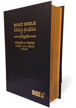 Load image into Gallery viewer, Bilingual Holy Bible, English and Telugu Diglot Leather/Hardcover