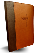 Load image into Gallery viewer, The Message Deluxe Gift Bible - Brown and Tan