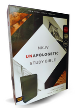 Load image into Gallery viewer, New King James Version (NKJV), Unapologetic Study Bible, Bonded Leather, Black, Thumb Indexed, Red Letter (English, Leather / fine binding)