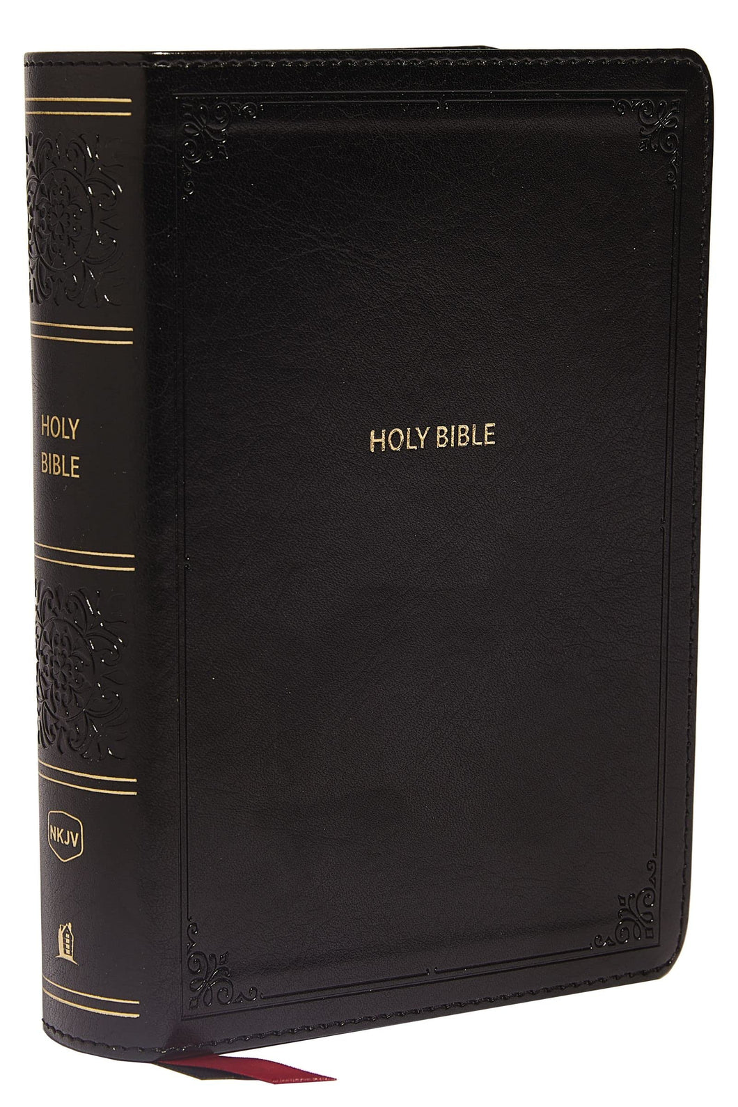 NKJV, End-of-Verse Reference Bible, Compact, Leathersoft, Black, Red Letter, Comfort Print: Holy Bible, New King James Version Imitation Leather