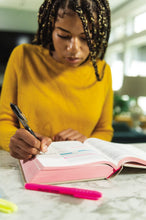 Load image into Gallery viewer, NIV, Journal the Word Bible for Teen Girls, Leathersoft over Board, Gold/Floral, Red Letter: Includes Over 450 Journaling Prompts! Hardcover