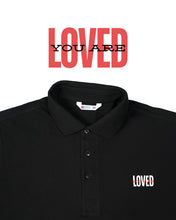 Load image into Gallery viewer, "You Are Loved – Men's Polo T-Shirt with Inspiring Romans 8:39 Embroidery"