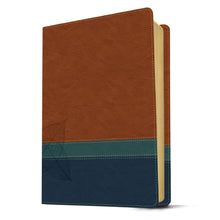 Load image into Gallery viewer, The Swindoll Study Bible NLT, Tutone Imitation Leather Brown/Teal/Blue