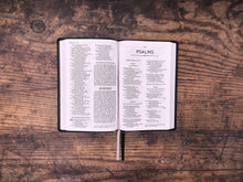 Load image into Gallery viewer, NRSV, Thinline Bible, Bonded Leather, Black, Comfort Print Bonded Leather