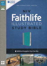 Load image into Gallery viewer, NIV Faithlife Study Bible: New International Version, Gray/Turquoise Leathersoft: Intriguing Insights to Inform Your Faith Imitation Leather – Import,