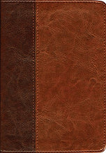 Load image into Gallery viewer, NLT Slimline Center Column Reference Bible, Brown/Tan: New Living Translation, Brown/ Tan, TuTone, Leatherlike, Slimline Center Column Reference Edition Imitation Leather