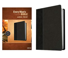 Load image into Gallery viewer, NIV Every Man's Bible Large Print Tutone Onyx/Black: Every Man's Bible, New International Version, Onyx & Black