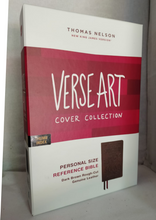 Load image into Gallery viewer, NKJV, Thinline Bible, Verse Art Cover Collection, Genuine Leather, Brown, Red Letter, Comfort Print: Holy Bible, New King James Version Leather Bound. Simple/ Indexed