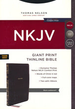 Load image into Gallery viewer, NKJV Holy Bible, Giant Print Thinline Bible, Black Leathersoft, Thumb Indexed, Red Letter, Comfort Print: New King James Version: Holy Bible, Imitation Leather – Large Print