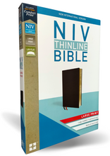 Load image into Gallery viewer, NIV Thinline Bible Black Bonded Leather – Large Print,
