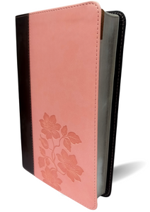 NLT Slimline Center Column Reference Bible, Brown/Pink (Slimline Reference: NLT) Imitation Leather