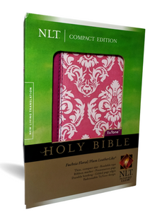 NLT Compact Bible Tutone Fuchsia Floral/Plum Paperback – Import,