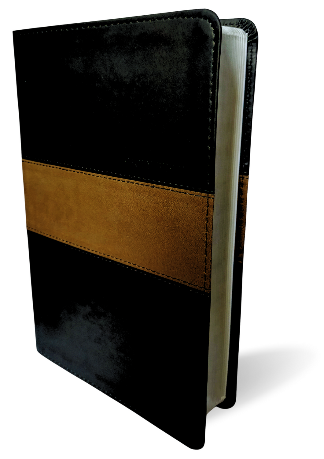 NLT Slimline Center Column Reference Bible, Black/Taupe Imitation Leather