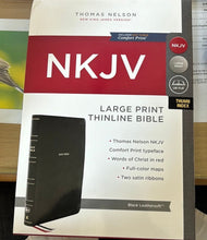 Load image into Gallery viewer, NKJV, Value Thinline Bible, Large Print, Leather Soft, Black, Red Letter Edition: Holy Bible, New King James Version Imitation Leather – Large Print
