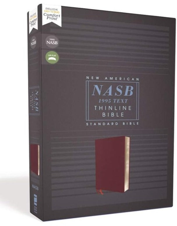NASB, Thinline Bible, Bonded Leather, Burgundy, Red Letter, 1995 Text, Comfort Print Bonded Leather