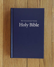 Load image into Gallery viewer, NIV, Pew and Worship Bible, Large Print, Hardcover, Blue hardcover.

