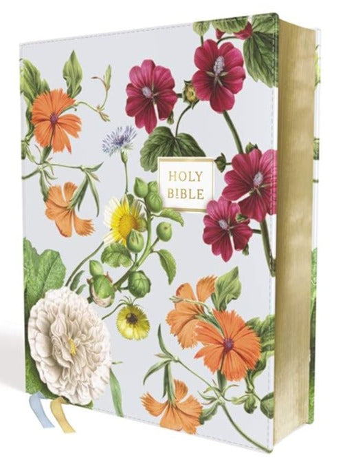 Holy Bible: New International Version, Artisan Collection Bible, Blue Floral, Leathersoft, Red Letter Edition, Comfort Print Imitation Leather – Import