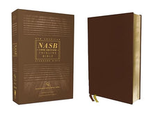 Load image into Gallery viewer, NASB, Thinline Bible, Genuine Leather, Buffalo, Brown, Red Letter, 1995 Text, Art Gilded Edges, Comfort Print
