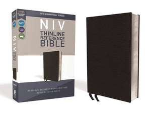 NIV, Thinline Reference Bible, Bonded Leather, Black, Red Letter Edition, Comfort Print: New International Version, Black, Bonded Leather, Thinline Reference, Comfort Print Bonded Leather
