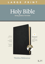 Load image into Gallery viewer, KJV Large Print Thinline Reference Bible, Filament Enabled Edition (Red Letter, Genuine Leather, Black, purple Indexed): King James Version, Thinline ... Enabled Edition, Red Letter, Genuine Leather Leather Bound
