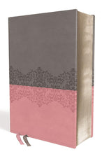 Load image into Gallery viewer, NIV, Life Application Study Bible, Third Edition, Large Print, Leathersoft, Gray/Pink, Red Letter Imitation Leather – Large Print,
