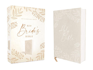 Holy Bible: New International Version, Bride's Bible, Cream, Cloth over Board, Red Letter, Comfort Print Hardcover – Import