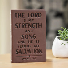 Load image into Gallery viewer, KJV, Personal Size Reference Bible, Verse Art Cover Collection, Genuine Leather, Brown, Red Letter, Thumb Indexed, Comfort Print: Holy Bible, King James Version Leather Bound
