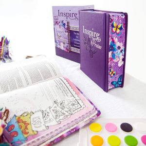Inspire Praise Bible NLT Hardcover Leather like over board. The Bible for Coloring & Creative Journaling.