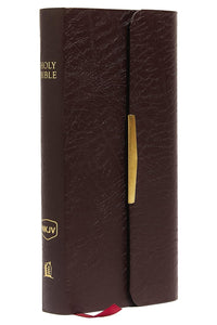 NKJV/KJV, Checkbook Bible, Compact, Bonded Leather, Burgundy, Wallet Style, Red Letter: Holy Bible, New King James Version (Bible Nkjv/Kjv) Leather Bound