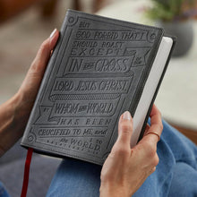 Load image into Gallery viewer, NKJV, Journal Reference Edition Bible, Verse Art Cover Collection, Leathersoft, Gray, Red Letter, Comfort Print Imitation Leather
