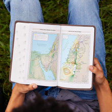 Load image into Gallery viewer, KJV, Personal Size Reference Bible, Verse Art Cover Collection, Genuine Leather, Brown, Red Letter, Thumb Indexed, Comfort Print: Holy Bible, King James Version Leather Bound
