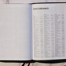 Load image into Gallery viewer, NKJV Holy Bible, Giant Print Center-Column Reference Bible, Burgundy Leather-look, Thumb Indexed, 72,000+ Cross References, Red Letter, Comfort Print: ... Reference, Red Letter Edition, Comfort Print Imitation Leather – Large Print
