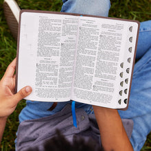 Load image into Gallery viewer, KJV, Personal Size Reference Bible, Verse Art Cover Collection, Genuine Leather, Brown, Red Letter, Thumb Indexed, Comfort Print: Holy Bible, King James Version Leather Bound
