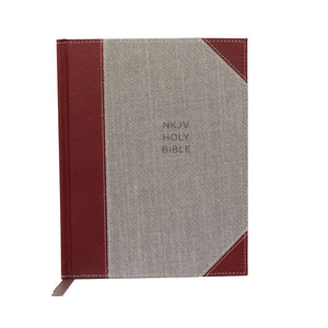 NKJV, Journal the Word Bible, Cloth over Board, Red Letter, Comfort Print: Reflect, Journal, or Create Art Next to Your Favorite Verses Hardcover – Import,
