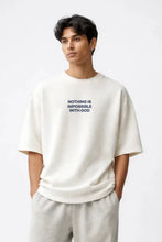Load image into Gallery viewer, Tongues of Fire Box Fit T-Shirt | Nothing is Impossible with God Collection | Black / White
