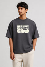 Load image into Gallery viewer, Nothing is Impossible with God Graphic Box Fit T-Shirt | Burgundy / Grey
