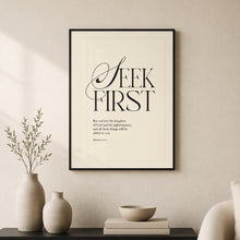 Load image into Gallery viewer, Seek First the Kingdom of God | Bible Verse Frame | Christian Wall Decor
