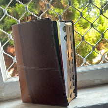 Load image into Gallery viewer, Clearance sale 2024! Life Application Study Bible: New International Version, Caramel / Dark Caramel, Italian Duo-Tone Imitation Leather
