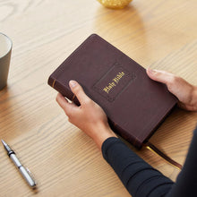 Load image into Gallery viewer, KJV Holy Bible Large Print Center-Column Reference Bible, Brown Leathersoft with Thumb Indexing, 53,000 Cross References, Red Letter, Comfort Print: Reference Bible, Red Letter, Comfort Print Imitation Leather – Large Print
