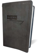 Load image into Gallery viewer, NIV HOPE IN THE MOURNING BIBLE CHARCOAL LS Leather Bound.
