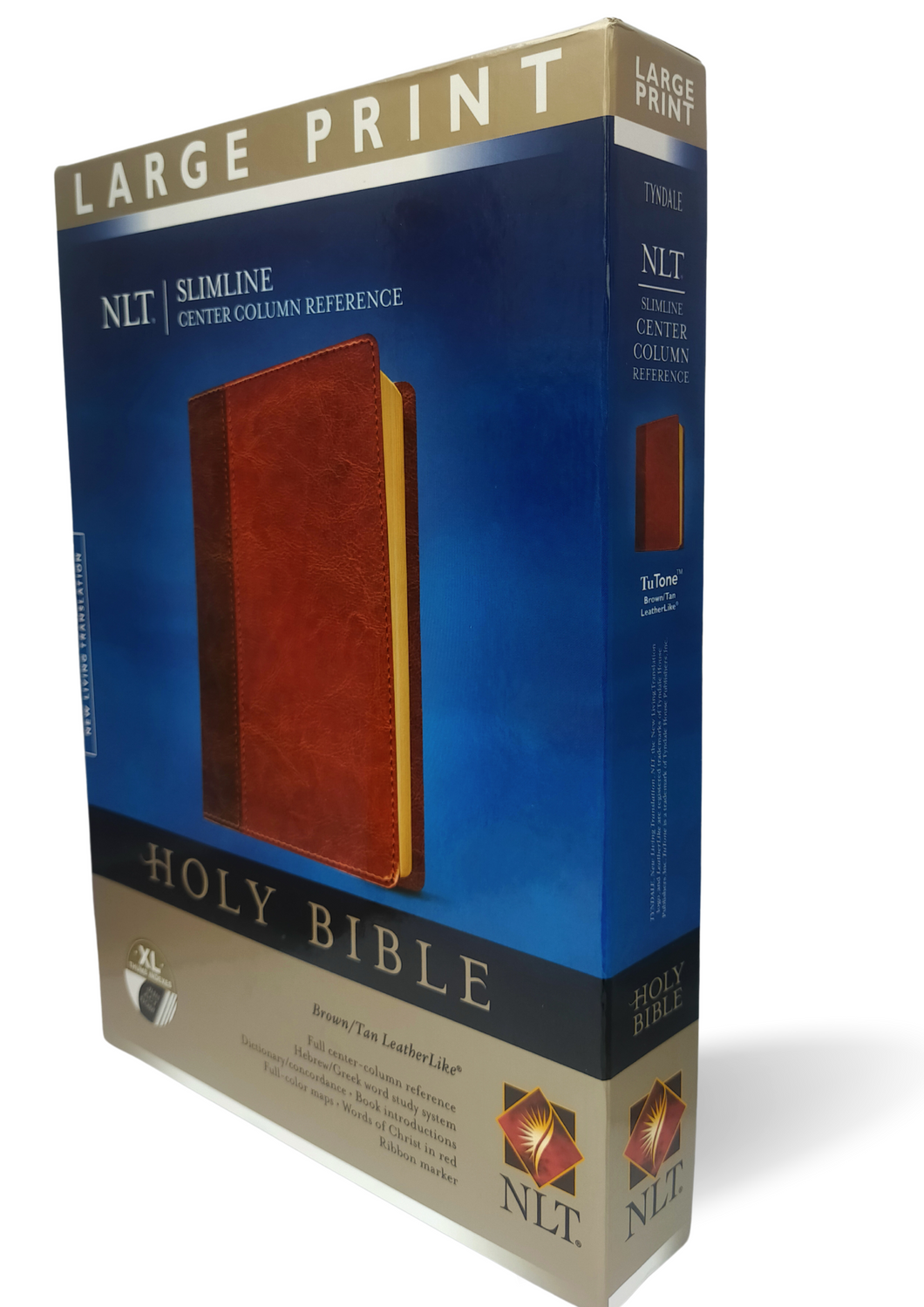 NLT Slimline Center Column Reference Bible, Large Print Imitation Leather – Large Print