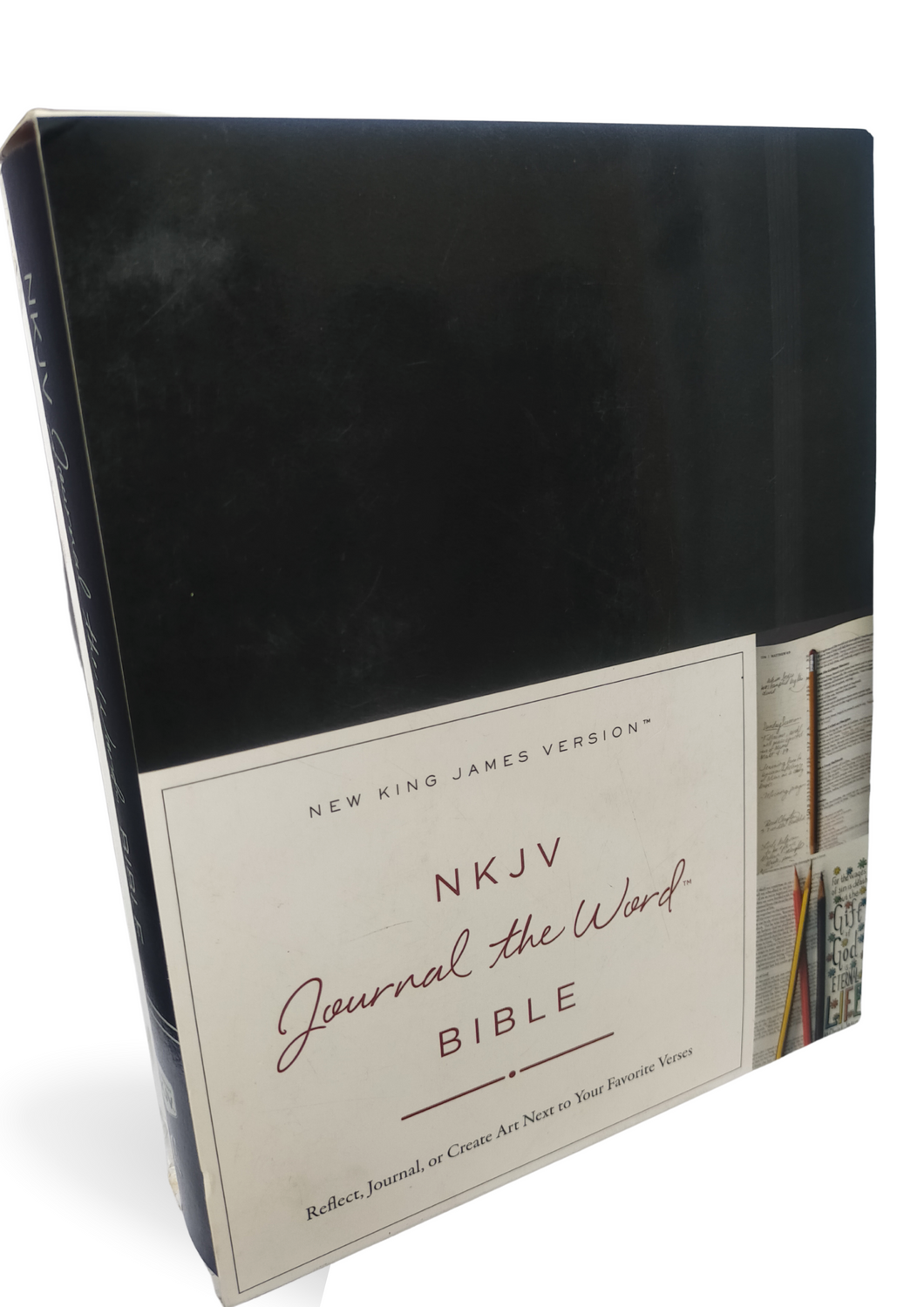 NKJV, Journal the Word Bible, Hardcover, Black, Red Letter Edition: Reflect, Journal, or Create Art Next to Your Favorite Verses Hardcover
