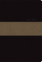 Load image into Gallery viewer, NLT Slimline Center Column Reference Bible, Black/Taupe Imitation Leather
