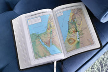 Load image into Gallery viewer, Niv, Compact Center-Column Reference Bible, Leathersoft, Black, Red Letter, Thumb Indexed, Comfort Print: New International Version, Black, Two Satin Ribbon Markers, Full-Color Maps
