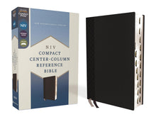 Load image into Gallery viewer, Niv, Compact Center-Column Reference Bible, Leathersoft, Black, Red Letter, Thumb Indexed, Comfort Print: New International Version, Black, Two Satin Ribbon Markers, Full-Color Maps
