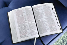 Load image into Gallery viewer, Niv, Compact Center-Column Reference Bible, Leathersoft, Black, Red Letter, Thumb Indexed, Comfort Print: New International Version, Black, Two Satin Ribbon Markers, Full-Color Maps
